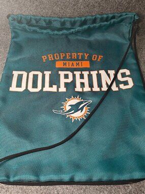 Miami Dolphins Drawstring Bag Teal NFL Team Sackpack PREOWNED
